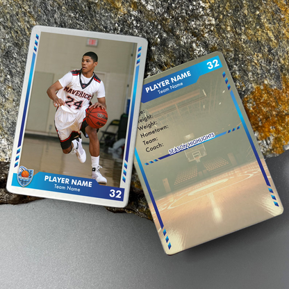 Personalized Basketball Trading Card (Blue)