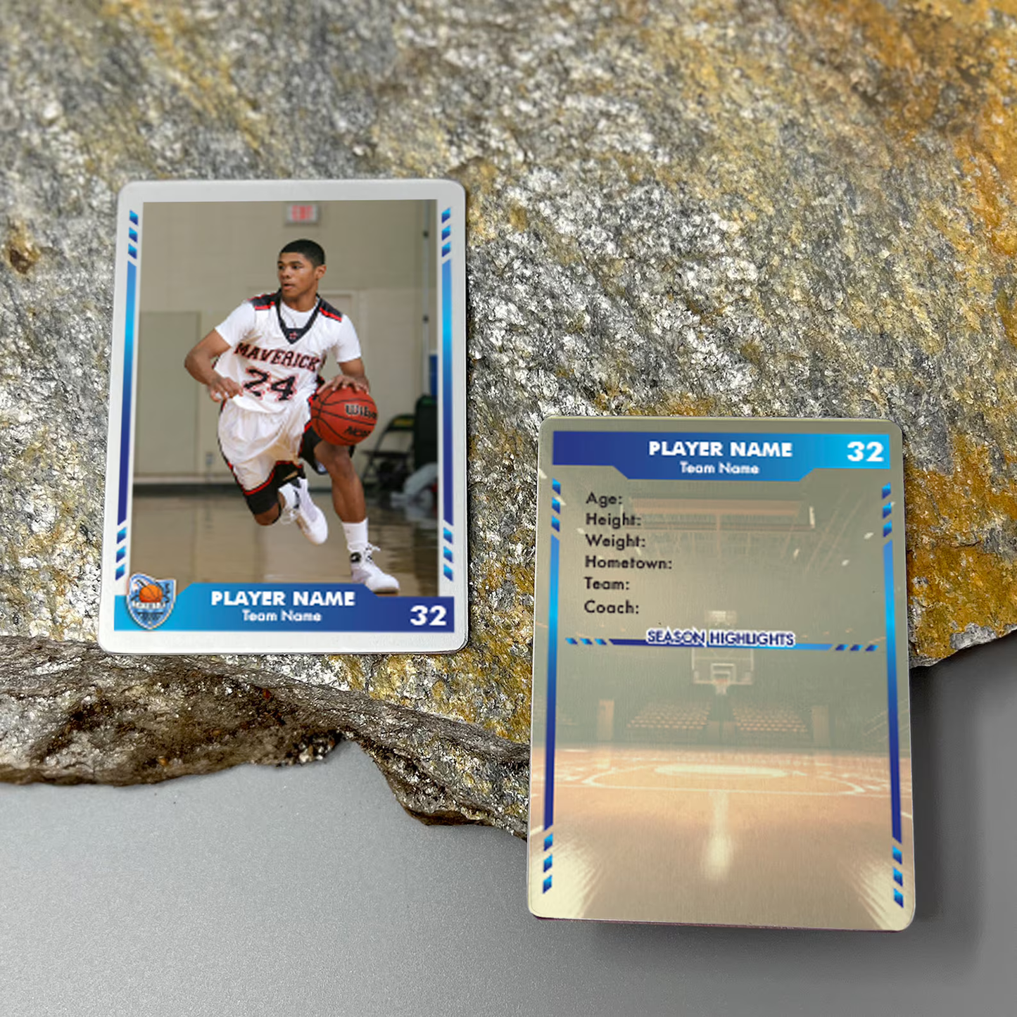 Personalized Basketball Trading Card (Blue)