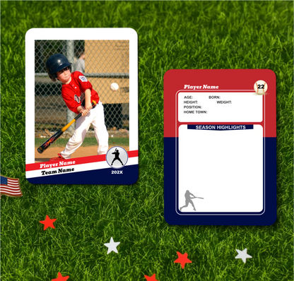 Personalized Baseball Strip Trading Card