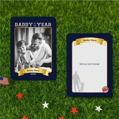 Personalized Daddy of the Year Metal Basketball Trading Card